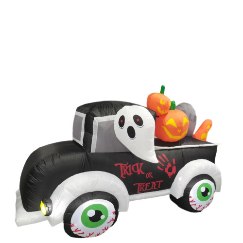 Halloween Inflatable Frankenstein Car with Pumpkin & Ghost