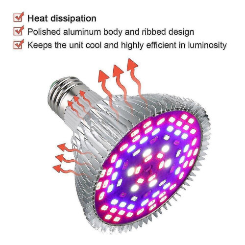 Φως Φυτών Led 50w Φως Ανάπτυξης Πλήρους Φάσματος, Φως Φυτών 78 LED Φως Φυτών Φως Ανάπτυξ 2