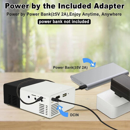 (Zwart) Mini draagbare projector, mini projector, videoprojector 2