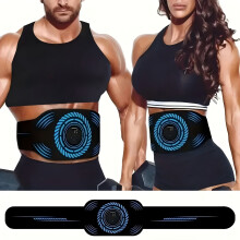 USB Rechargeable Ab Massage Belt – 6 Modes(Black)