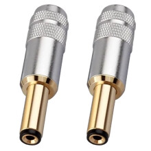 Power Connector 10A 5.5x2.1mm 5.5x2.5mm Plug Soldering Wire Charging Plugs Male Metal Black Red Alloy Shell B