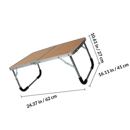 1Pièces Table De Lit Pliable Aluminium Bois Stable Pour Maison 1