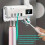 （White)Toothbrush sterilizer intelligent ultraviolet sterilization and disinfection rack punchfree automatic induction toothpaste squeezer 5