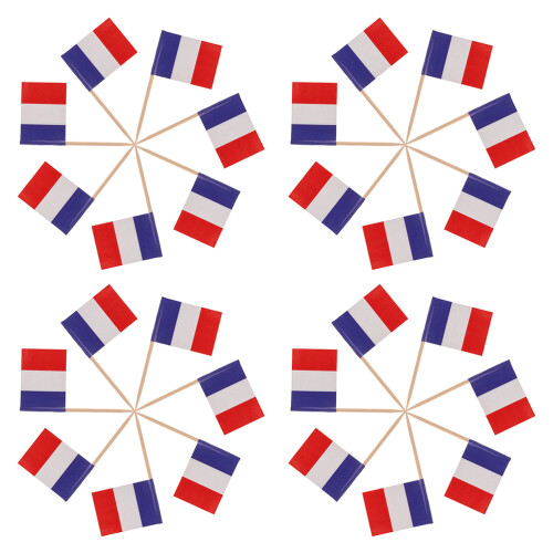 1500Pièces Mini Drapeaux En Bois Papier Multicolores Décor 1