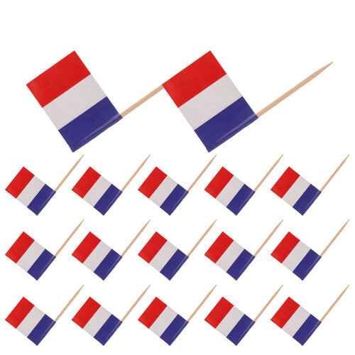 1500Pièces Mini Drapeaux En Bois Papier Multicolores Décor 2