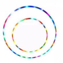 LED Light-Up Fitness Hoop, Color Changing & Detachable - 24 LEDs, 90cm