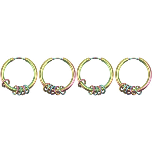 2Paires Boucles D'oreilles Chic Multicolores Accessoires De Mode 2