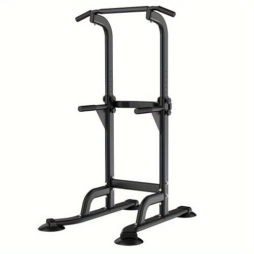 Foldable 10-Level Pull Up Tower – Pull Up Bar & Push Knee Raise Station(Black)