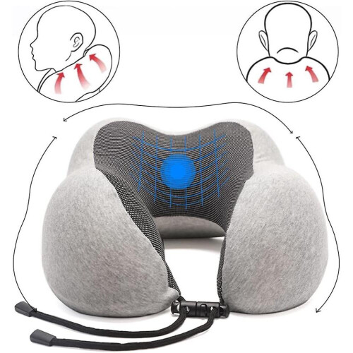 Cuscino da viaggio comodo - Cuscino per aereo - Cuscino per auto - Cuscino da viaggio in memory foam - Cuscino da viaggio - Cuscino da viagg 2