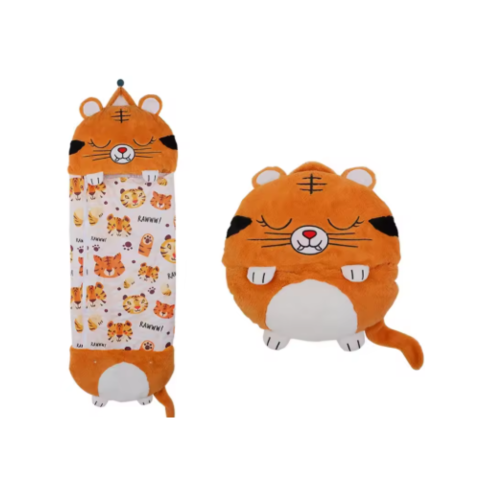 Kids Shark Sleeping Bag Plush Doll Pillow (Orange) Orange Oba