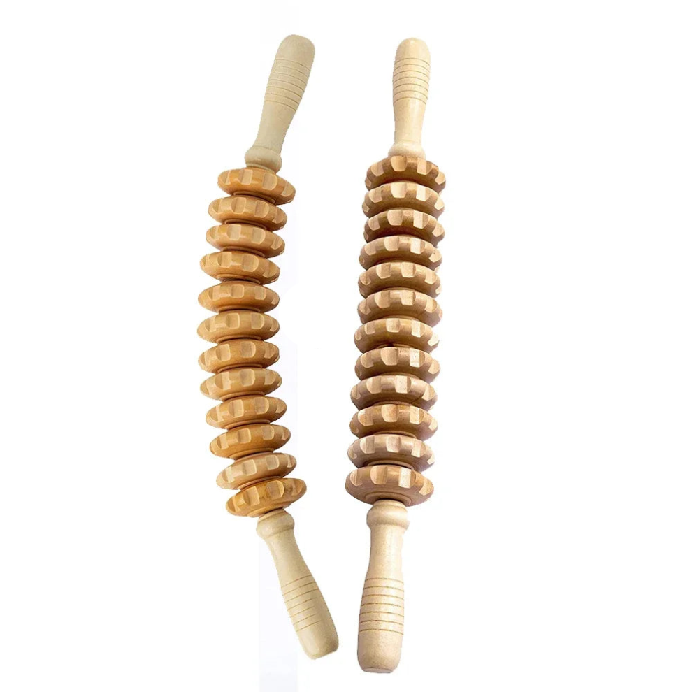 Oba Wooden Therapy Massage Roller Â 2-Piece Set