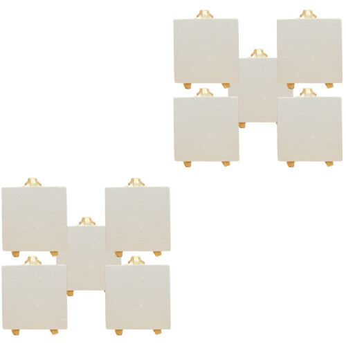 10Pièces Chevalets Blancs Pliables Bois Supports Art Décoration 2