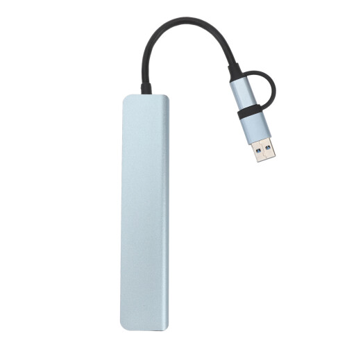 Hub USB-C 8-in-1, alluminio, cavo da 17 cm, argento