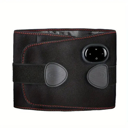 Electric Lumbar Heating Belt Adjustable Waist Massager Black