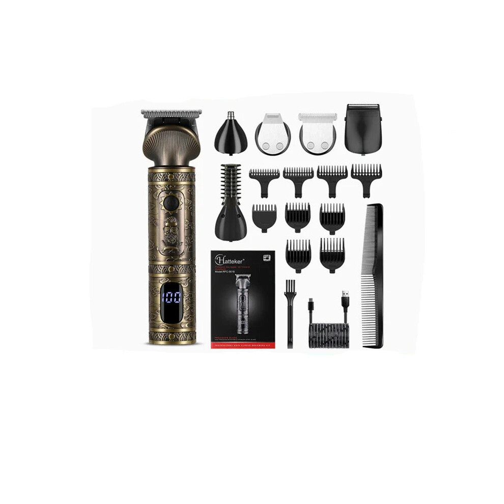 Oba Bronze 6 In 1 Hair Clipper And Trimmer Set Usb Rechargeable For Men
