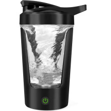 350ML Electric Protein Shaker Bottle USB Mixing Cup Black