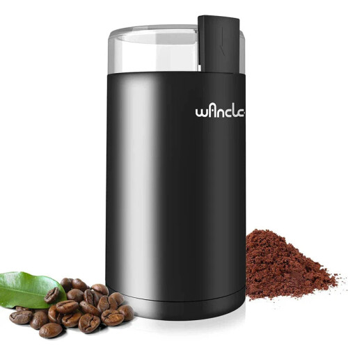 200W High Power Electric Coffee Grinder One Touch Operation Black