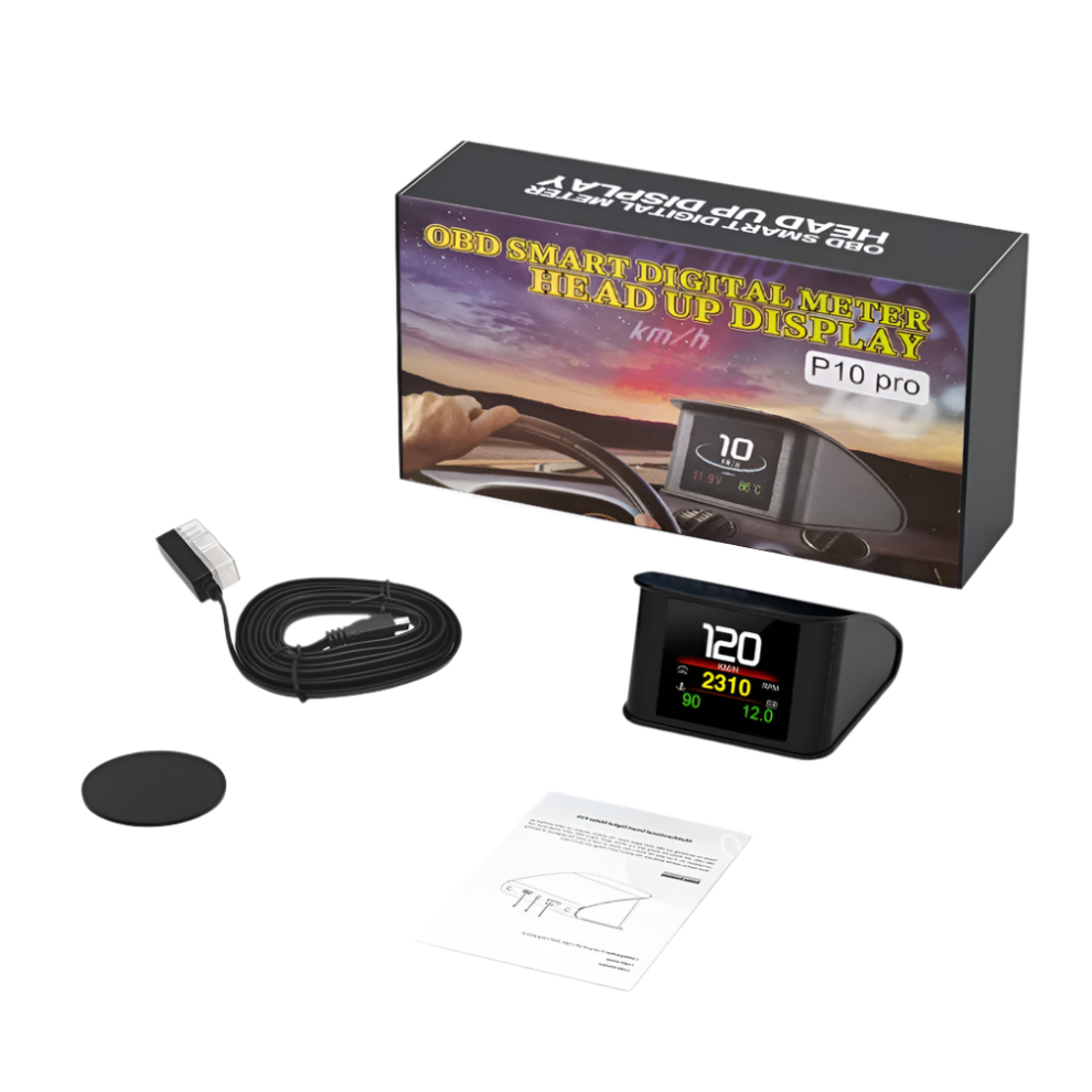 P10 Pro Head Up Display Hud Obd2 Digital On Board Black 9362547087885