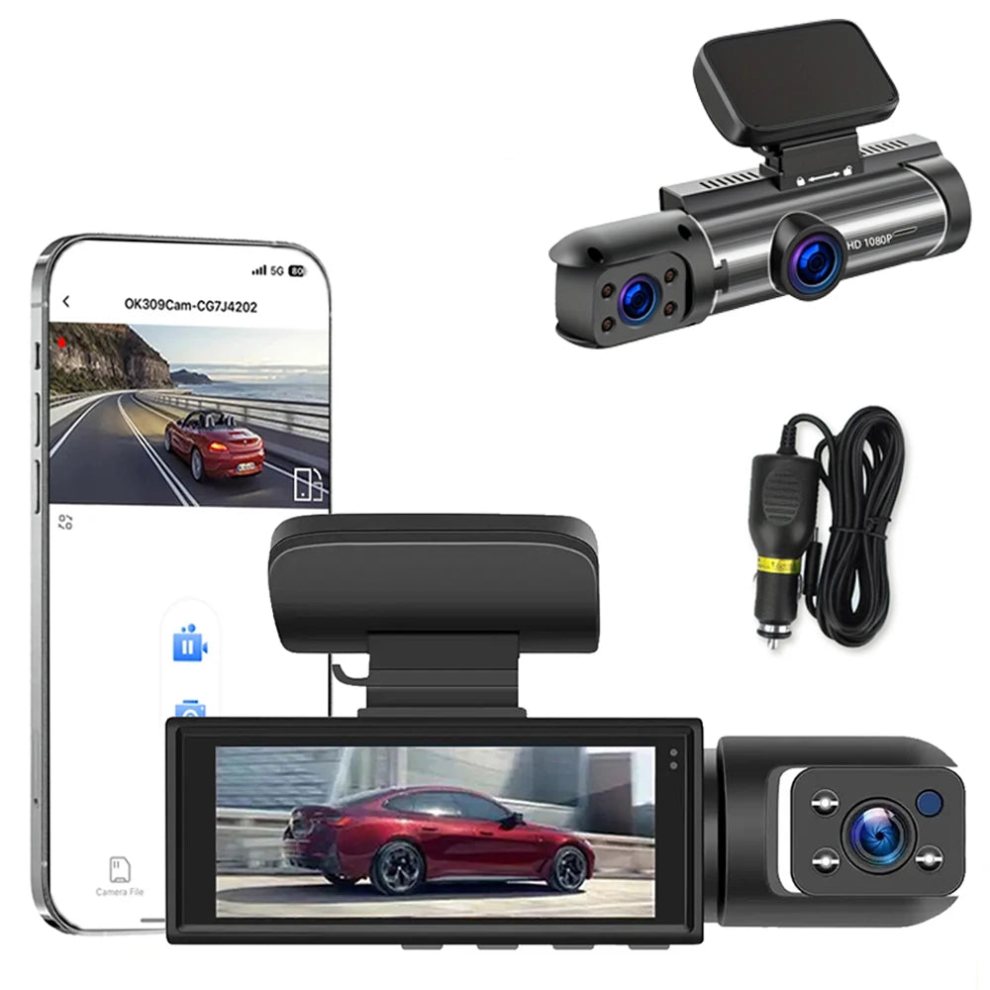 1080P Wifi Dual Lens Dash Cam Front Rear Car Dvr Black 9362547087137