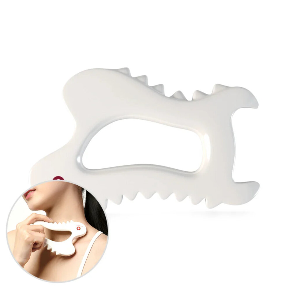 Oba White Ceramic Gua Sha Massage Tool Skin Scraping Board