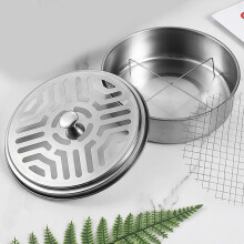 Portable Round Stainless Steel Fly Coil Holder 15x7cm Fireproof Incense Box