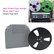 7 Inch Empty Tape Reel with 3 Holes with Empty Take Reels Storage Box Protection Open Reel Recording Tape Box Case