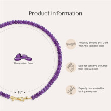 1pc 40cm Amethyst Color Gemstone Beaded Choker Necklace for Women Natural Stone Beaded Necklace Beads Chokers Bracelet