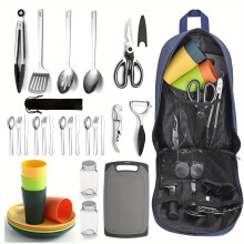 31pcs Stainless Steel Camping Cookware Set Outdoor Kitchen