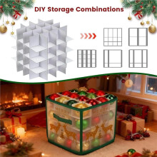 Christmas Bauble Ornament Storage Box,64-Grid Decorations Container, for Home Apartment School Dormitory Farmhouse