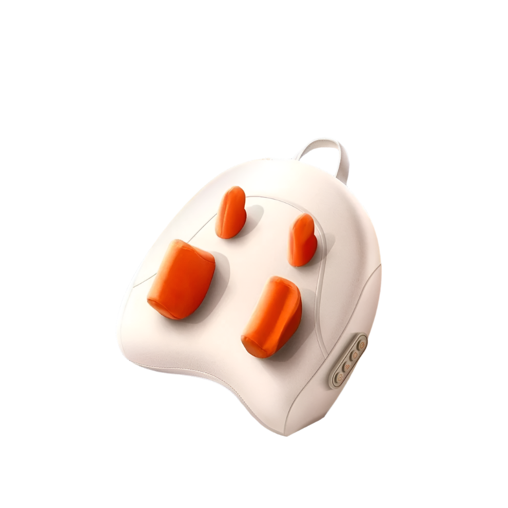 Oba Orange Wireless Electric Shiatsu Massage Pillow Rechargeable Heating Massager
