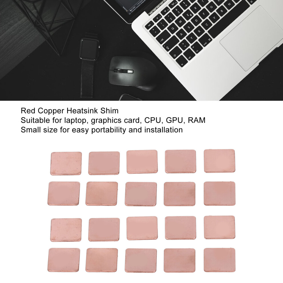 20Mm Copper Heatsink Shims 1Mm Red