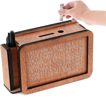 Wooden Money Box with Cash Vault Design, Wooden Piggy Bank, Cash Vault Wooden Savings Box, Money Box with Money A