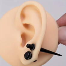 Acrylic Ear Gauge Taper Stretching Kit 50pcs, Sizes 14G-00G Black Ear Expander Jewelry Set
