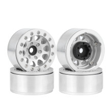 Silver-Edged 4 PCS 1.55 Inch Metal Wheel Model Car Parts for Axial SCX10 TRX4 TRX6 D90 1/10 RC Crawler Car