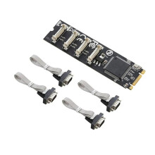M.2 M+B Key Vers 4x Carte Adaptateur Série RS232 Carte D'Extension M.2 4 Série RS232 M.2 Carte Contrôleur pour Ordinateur de Bureau