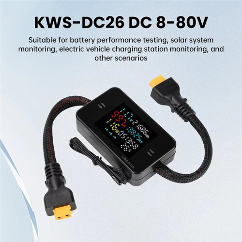 DC26  8-80V LCD Digital Battery Charging Tester Voltmeter Ammeter Power Meter Voltage Current Tester 35A 1