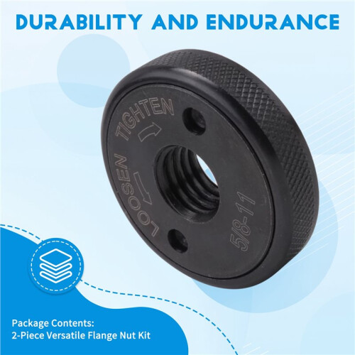 5/8"-11 Angle Grinder Flange Nuts 2-Pack,Quick Release Locking Kit. Self-Locking for 4-1/2" 5" 7" 9" Grinders 1
