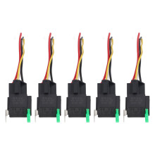 Relé à prova de poeira com fiação reforçada, 12V DC, 30A, para uso automotivo. Relé com fusível para soquete de relé de intertravamento.