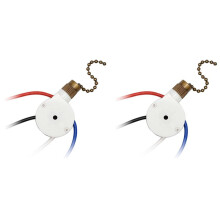 2PCS Ceiling Fan Lights ZingEar ZE-208S E89885 3 Speed 4 Wire Fan Pull Chain ,Fan Lights ,Bronze