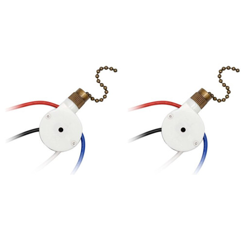 2PCS Ceiling Fan Lights  ZingEar ZE-208S E89885 3 Speed 4 Wire Fan  Pull Chain ,Fan Lights ,Bronze 1