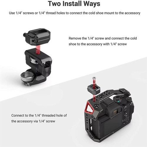 Multi-Functional Cold Shoe Mount with Safety Release 2797, Secure Locking Adapter for Camera Cages, Rigs, Monitors 2