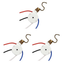 3PCS Ceiling Fan Lights ZingEar ZE-208S E89885 3 Speed 4 Wire Fan Pull Chain ,Fan Lights ,Bronze
