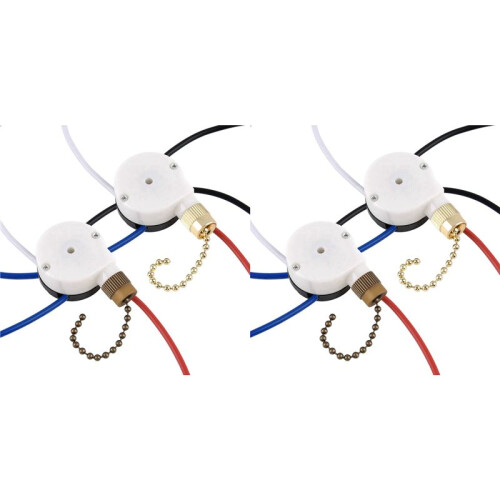 2X Ceiling Fan  Kit ZE-208S E89885 3 Speed 4 Wire Pull Chain, Ceiling Fan Parts,  Speed Control