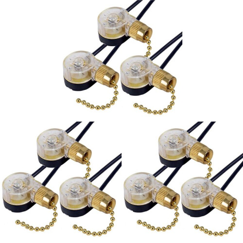 9Pack Ceiling Fan Light  ZE-109 Fan  Ceiling Pull Chain  Replacement (Brass)