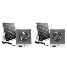 2X Ventilation 6Inch High-Speed Solar Silent Fan with 8W Panel Shed Solar Exhaust Fan for Chicken Coops, A
