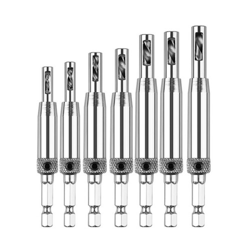 Hinge Bit Set Woodworking Doors and Windows Hinge Hole Opener Positioning Drilling Set Hexagonal Handle Bit 2