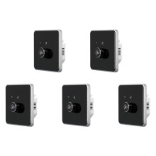 5X  Wifi Fan  5 Speed Control EU Ceiling Fan Rotary/Knob Switches Tuya Remote for Alexa  Home(Black)