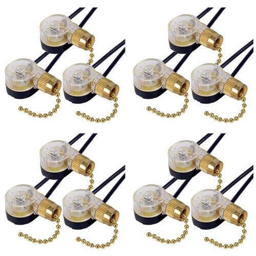 12Pack Ceiling Fan Light  ZE-109 Fan  Ceiling Pull Chain  Replacement (Brass)