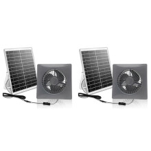 2X New 4Inch High-Speed Solar Silent Fan with 8W Panel Shed Solar Exhaust Fan Greenhouses,Sheds A
