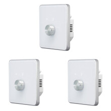 3X Wifi Fan 5 Speed Control EU Ceiling Fan Rotary/Knob Switches Tuya Remote for Alexa Home(White)